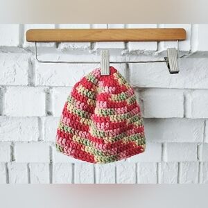 NEW! Striped Kids Beanie with Red and Green Accents
